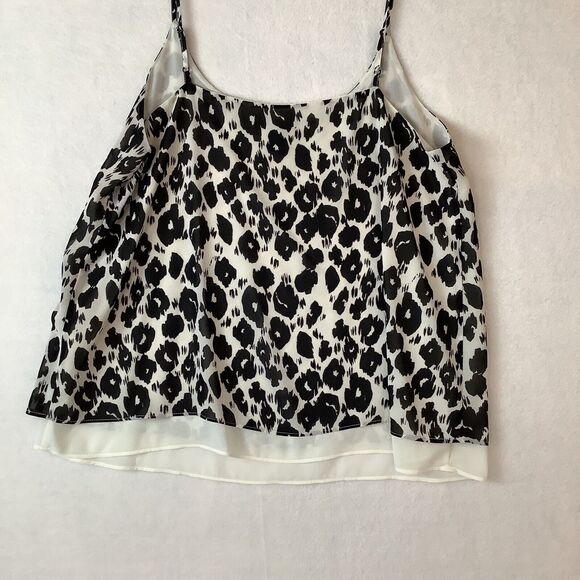 Cynthia‎ Rowley Camisole Womens Medium Black White Double Layer Spaghetti Straps - Picture 4 of 10